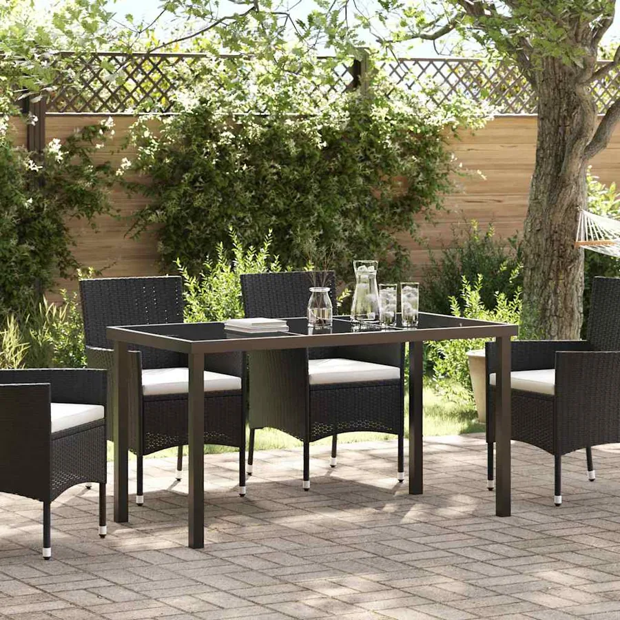 Table de Jardin Noir 140 x 70 x 73 cm Métal