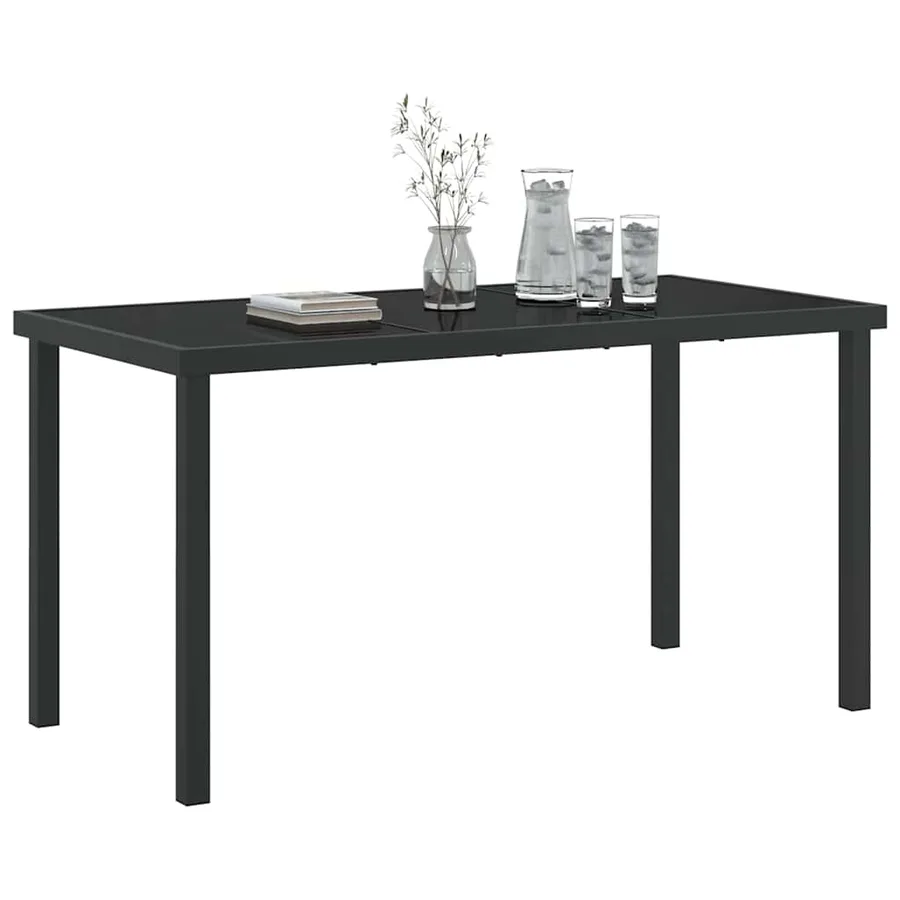 Table de Jardin Noir 140 x 70 x 73 cm Métal - 3