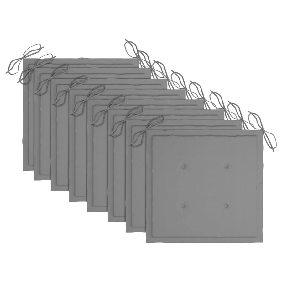 Chaises de jardin avec coussins lot de 8 Bois d'acacia solide - 5