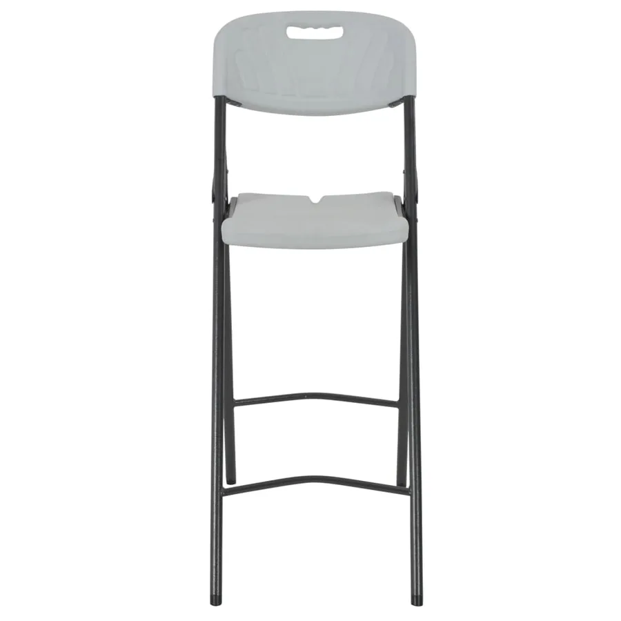 Chaises de bar pliables lot de 2 PEHD et acier Blanc - 3