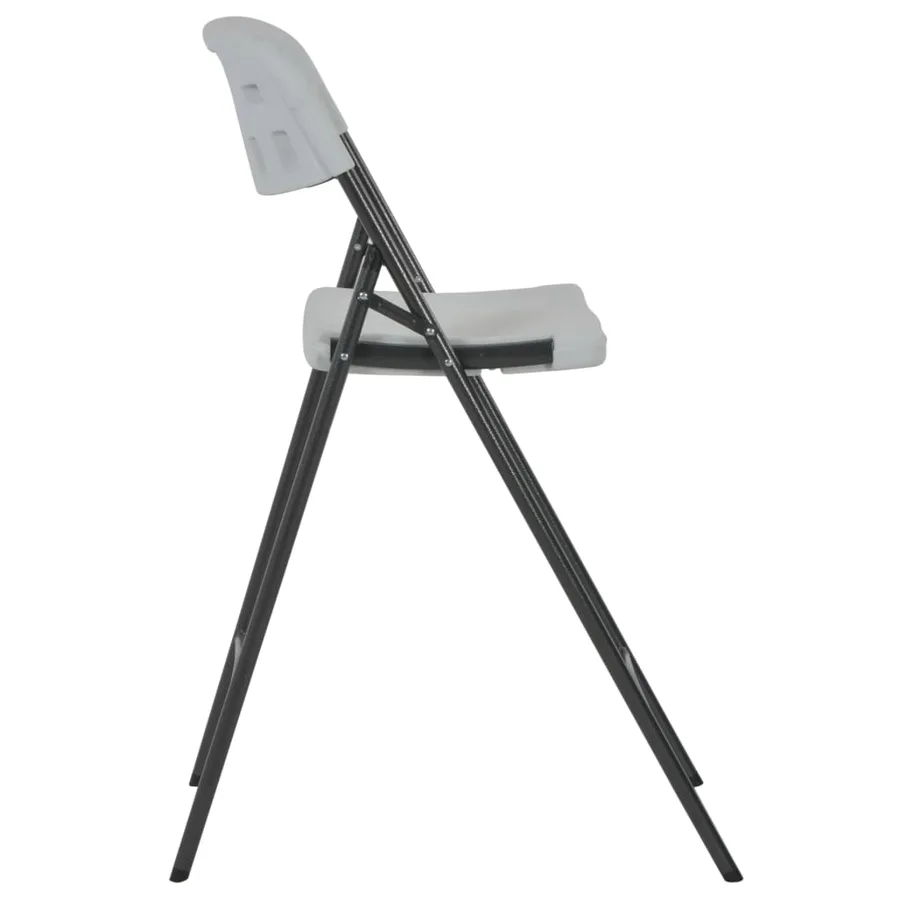 Chaises de bar pliables lot de 2 PEHD et acier Blanc - 4
