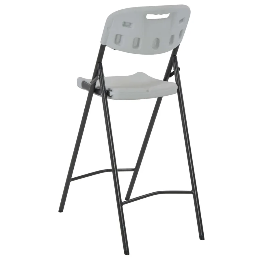 Chaises de bar pliables lot de 2 PEHD et acier Blanc - 5