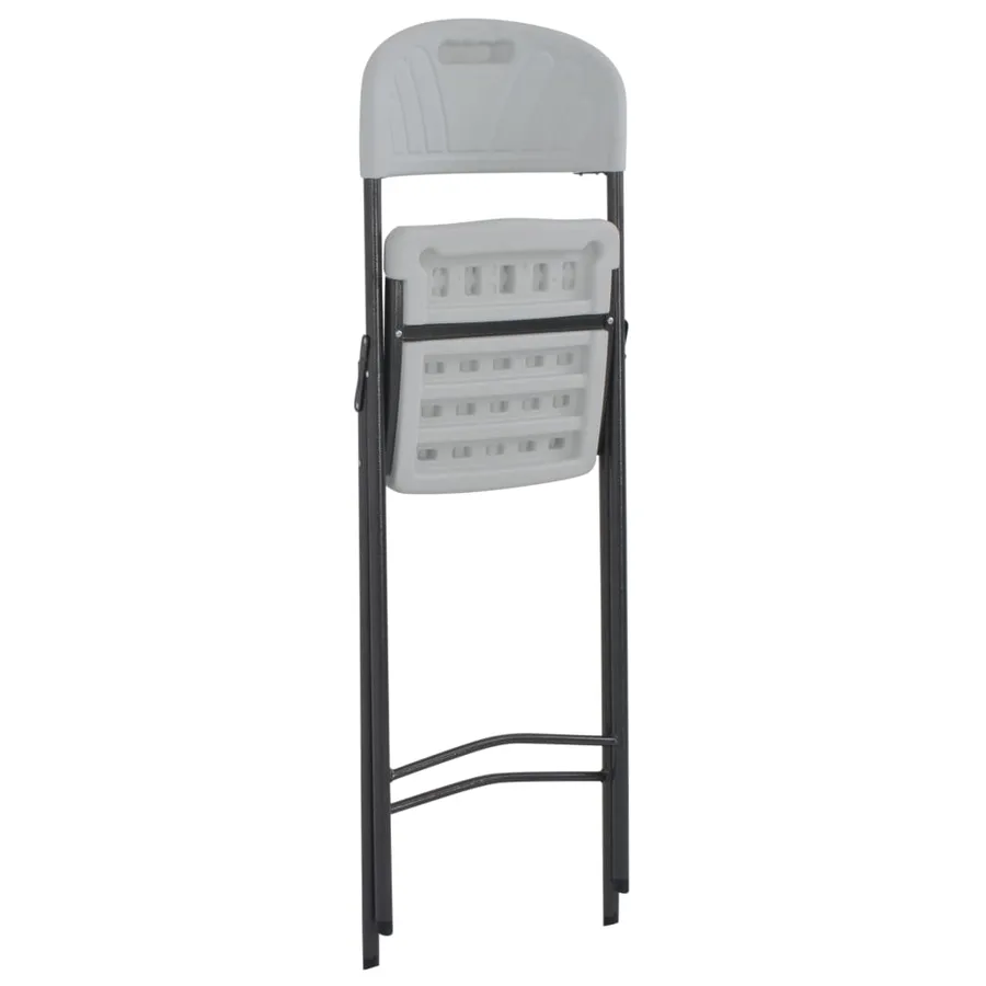 Chaises de bar pliables lot de 2 PEHD et acier Blanc - 6