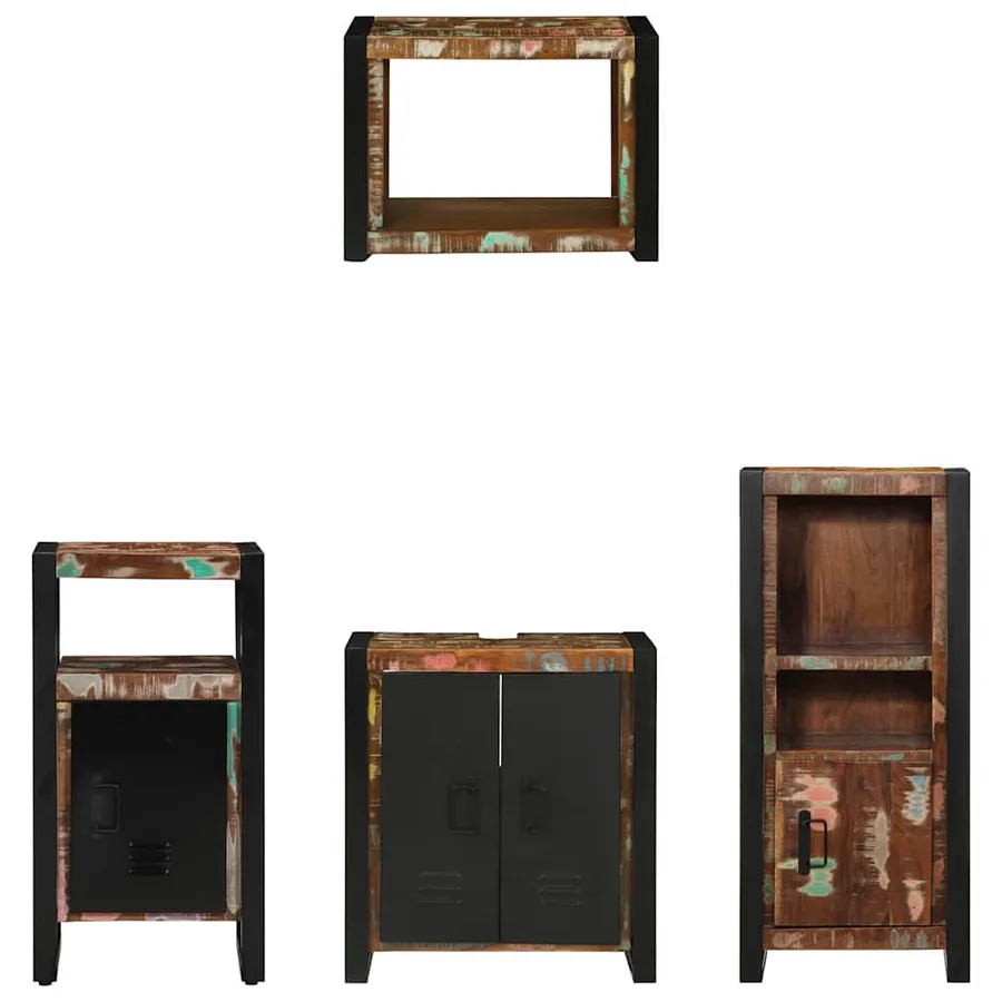 Ensemble de mobilier de salle de bain 4 pcs Bois Recyclé Solide - 8
