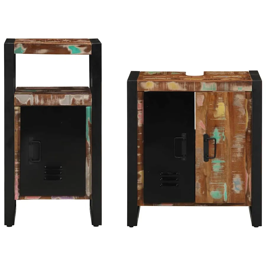 Ensemble de mobilier de salle de bain 2 pcs Bois Recyclé Solide - 6