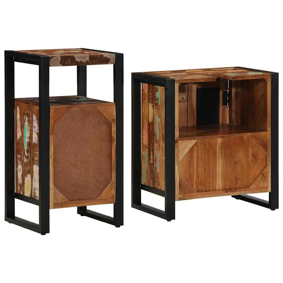 Ensemble de mobilier de salle de bain 2 pcs Bois Recyclé Solide - 7
