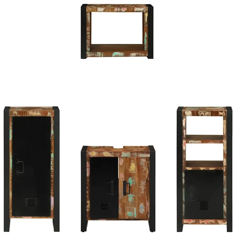 Ensemble de mobilier de salle de bain 4 pcs Bois Recyclé Solide - 8