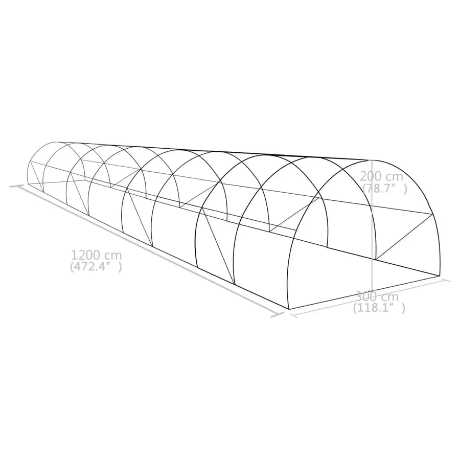 Serre 36 m² 1200x300x200 cm - 12