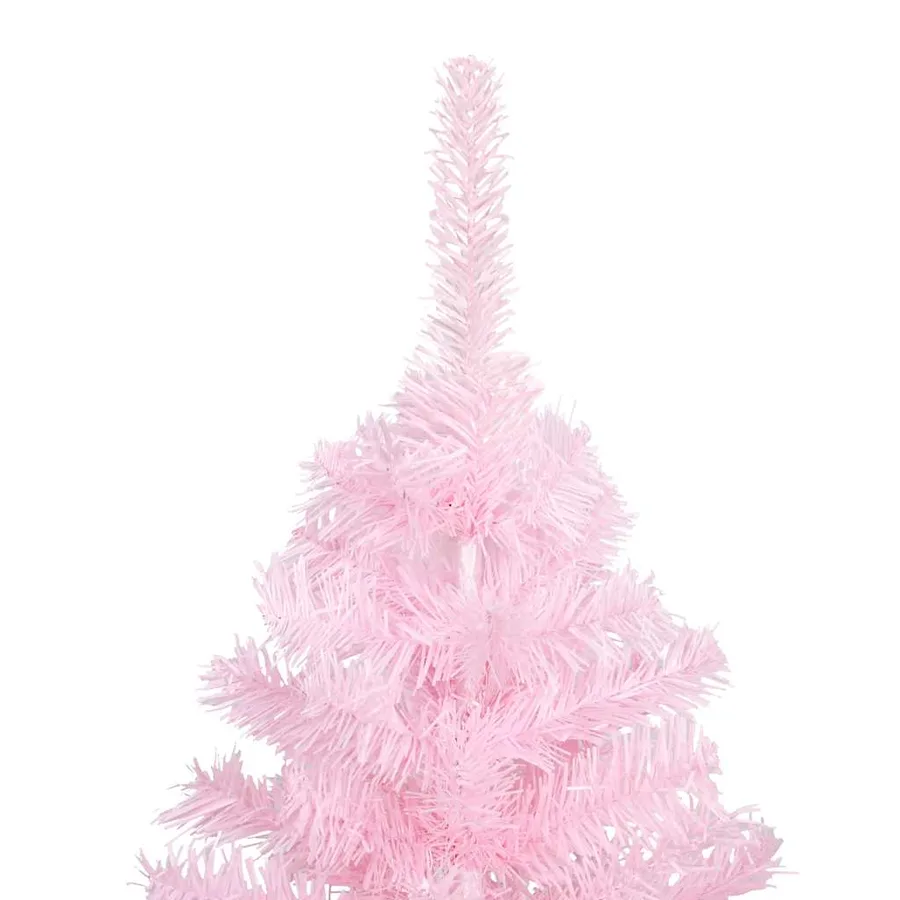 Arbre de Noël artificiel pré-éclairé et boules rose 180 cm PVC - 3