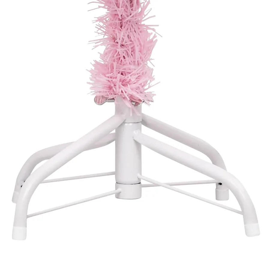 Arbre de Noël artificiel pré-éclairé et boules rose 180 cm PVC - 4