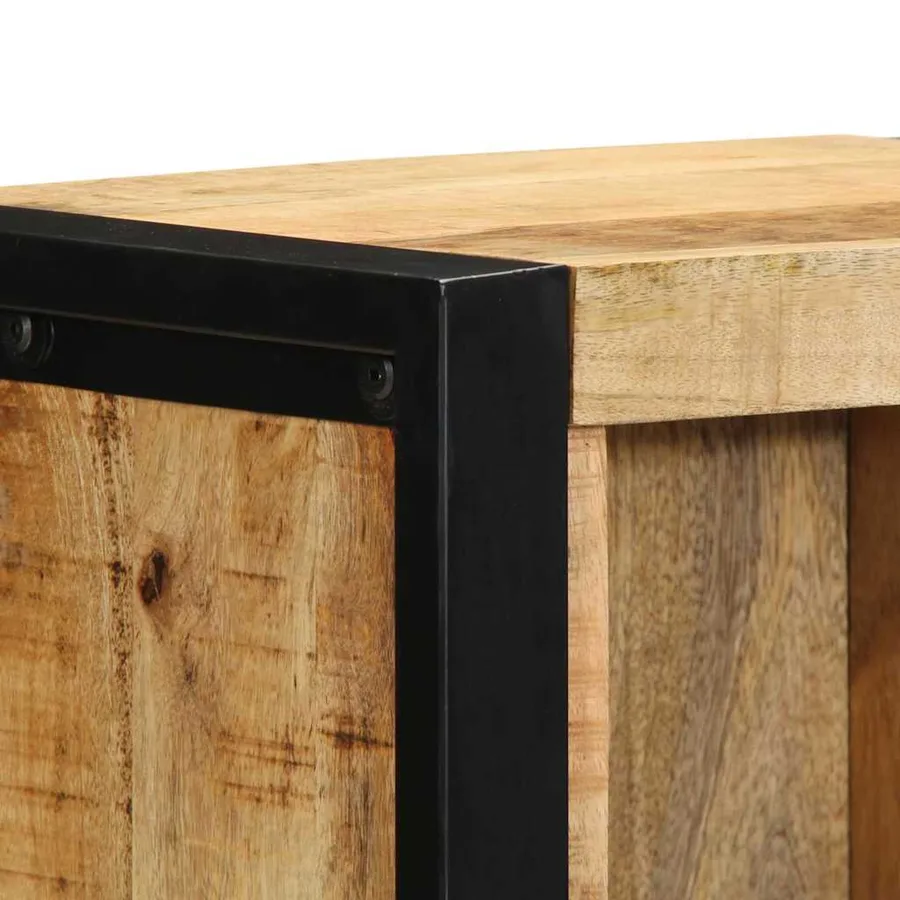 Cabinet de chevet avec étagère Marron Bois de manguier massif - 7