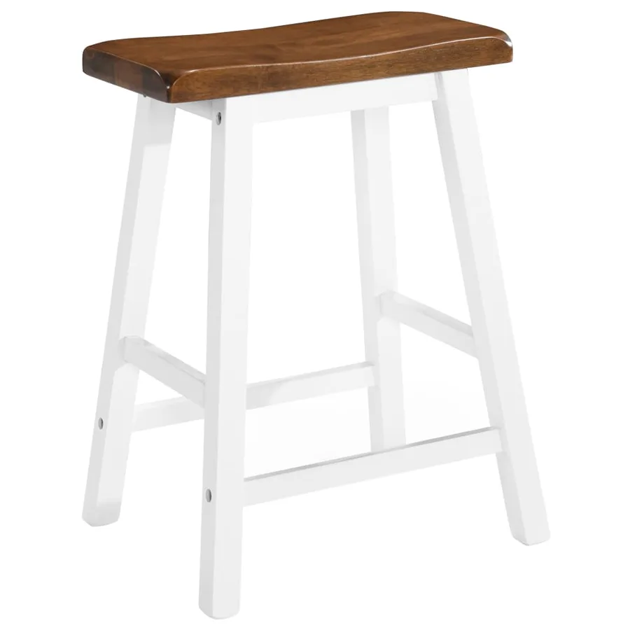 Tabourets de bar lot de 2 bois massif - 2