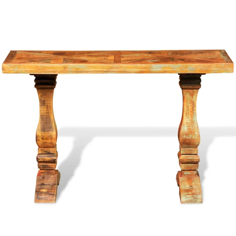 Table console Bois de récupération massif - 5