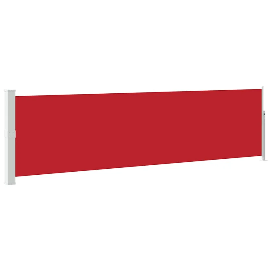 Auvent latéral rétractable de patio 140x500 cm Rouge - 2