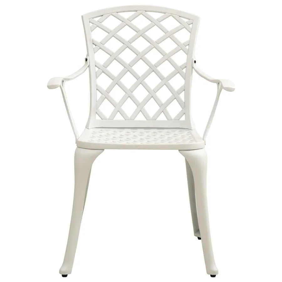 Chaises de jardin lot de 4 Aluminium coulé Blanc - 3