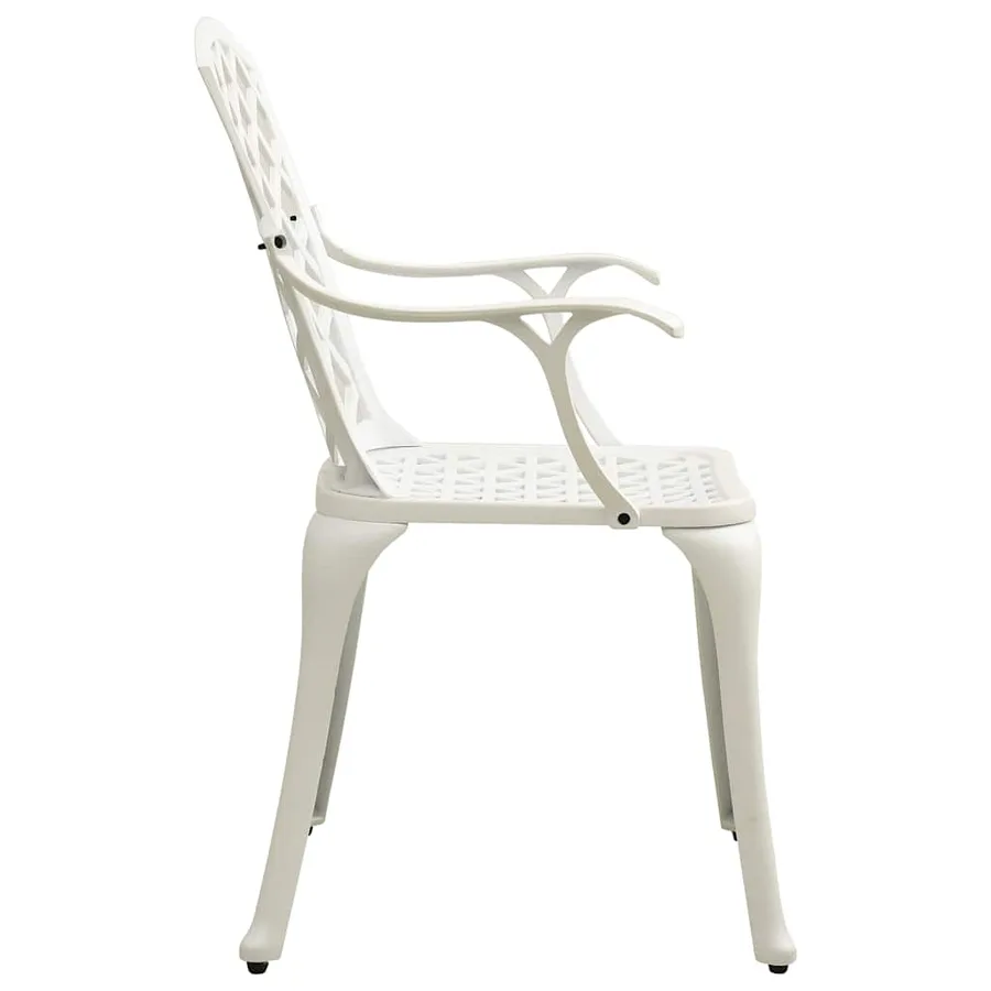 Chaises de jardin lot de 4 Aluminium coulé Blanc - 4