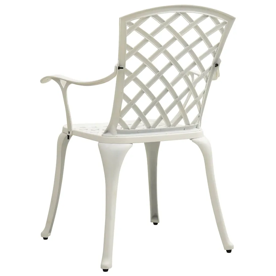Chaises de jardin lot de 4 Aluminium coulé Blanc - 5