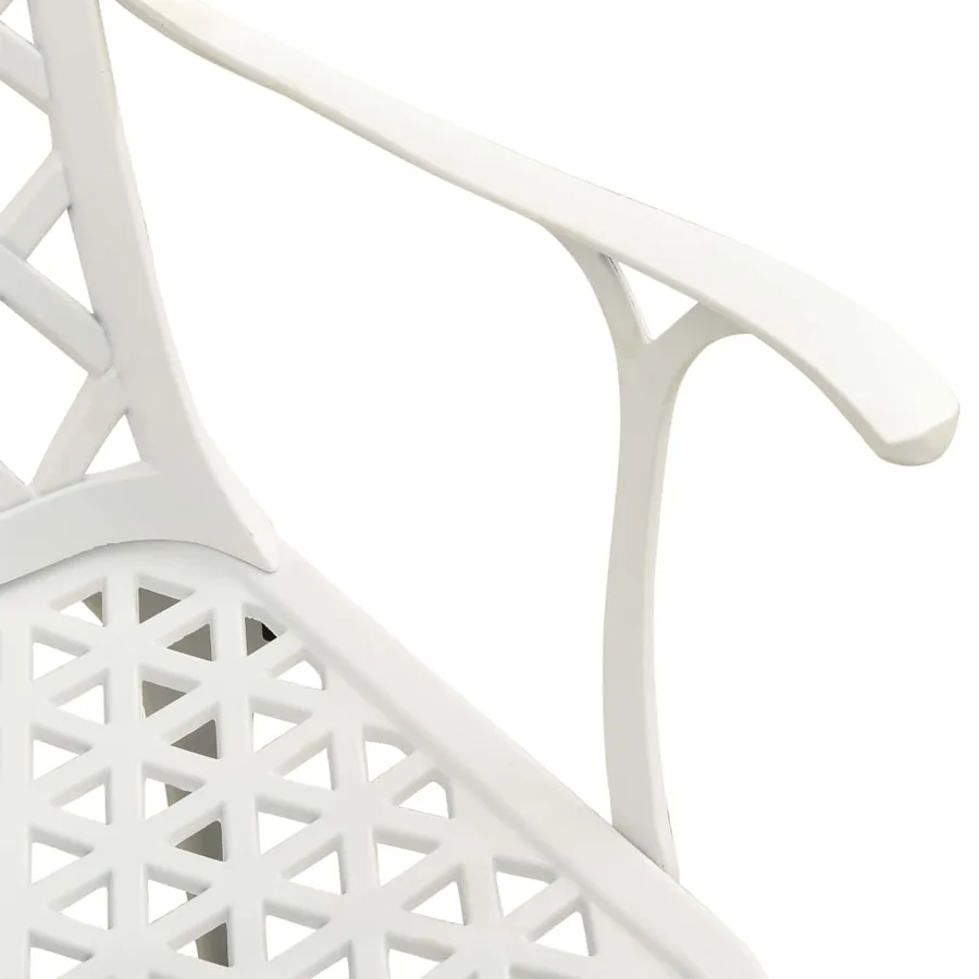 Chaises de jardin lot de 4 Aluminium coulé Blanc - 6