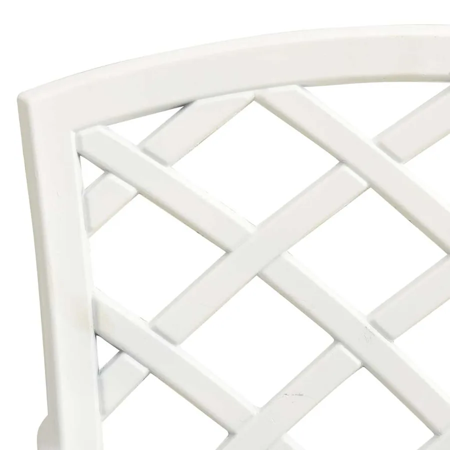 Chaises de jardin lot de 4 Aluminium coulé Blanc - 7