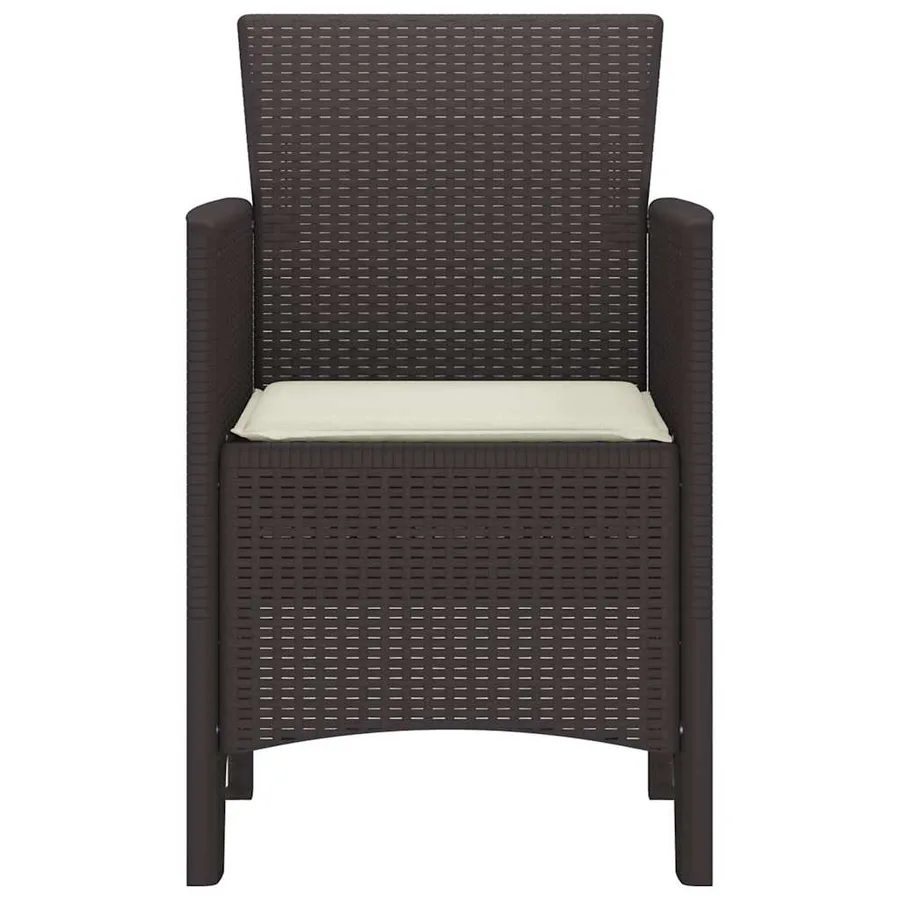 Chaise de jardin 4 pcs Marron 53 x 49 x 85 cm Polypropylène - 5