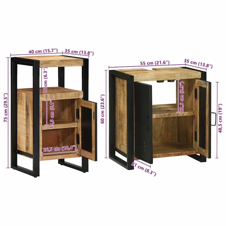 Ensemble de mobilier de salle de bain avec tiroir 2 pcs - 14