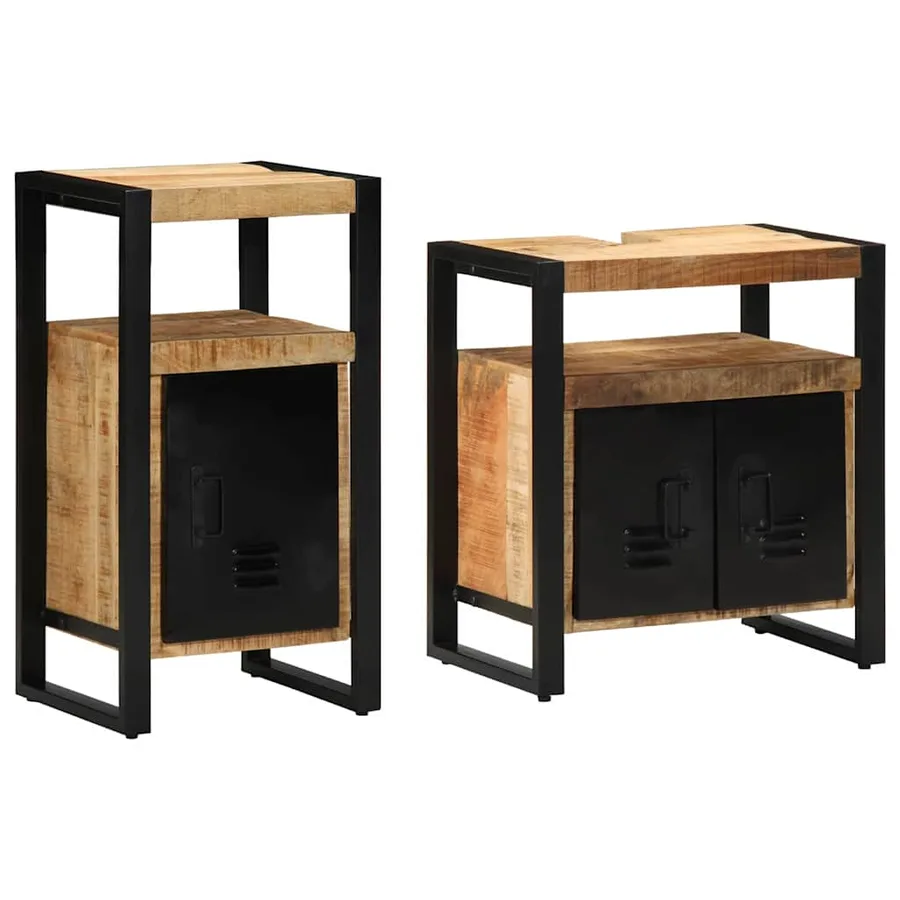 Ensemble de mobilier de salle de bain avec étagère 2 pcs - 2
