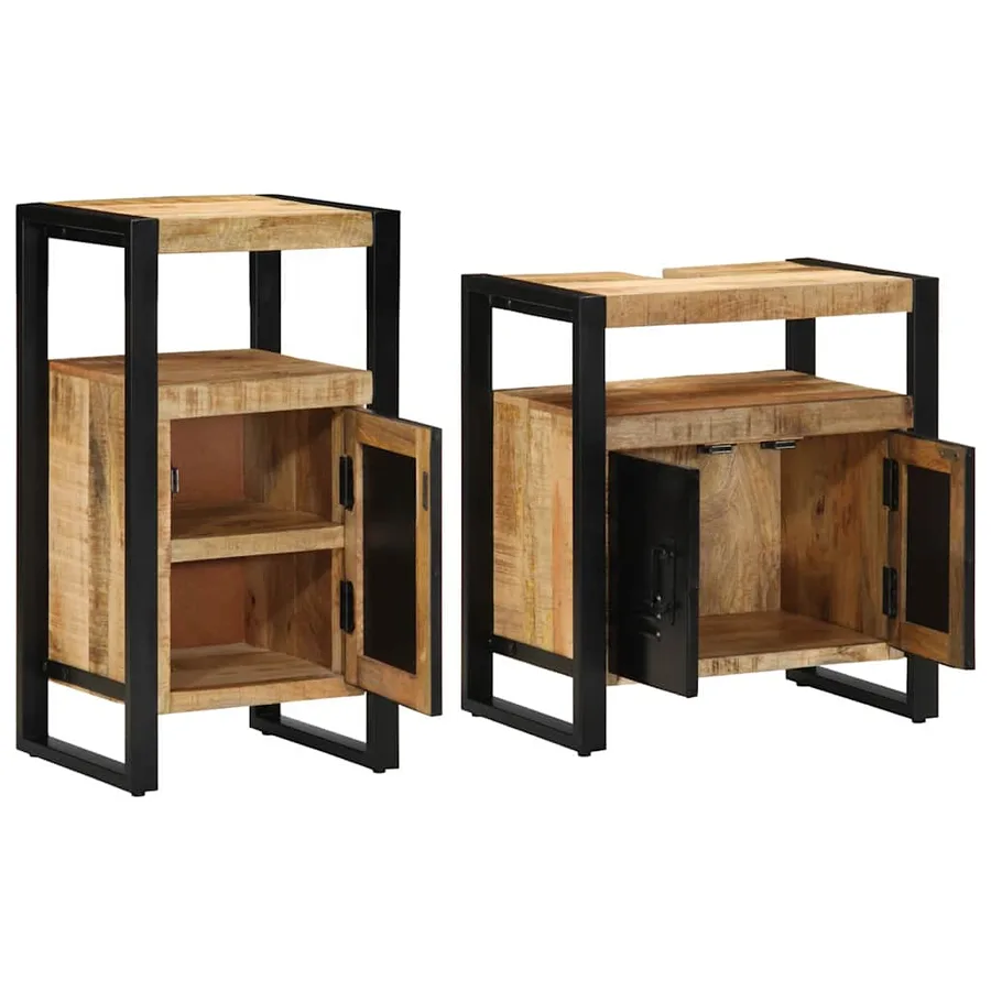 Ensemble de mobilier de salle de bain avec étagère 2 pcs - 4