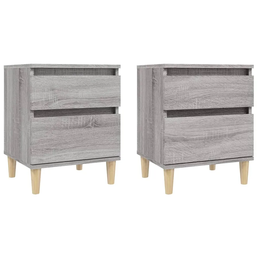 Tables de chevet 2 pcs Sonoma gris 40x35x50 cm - 2