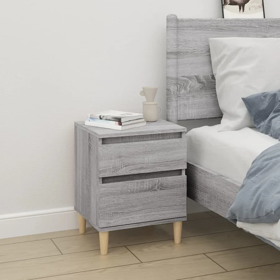 Tables de chevet 2 pcs Sonoma gris 40x35x50 cm - 3