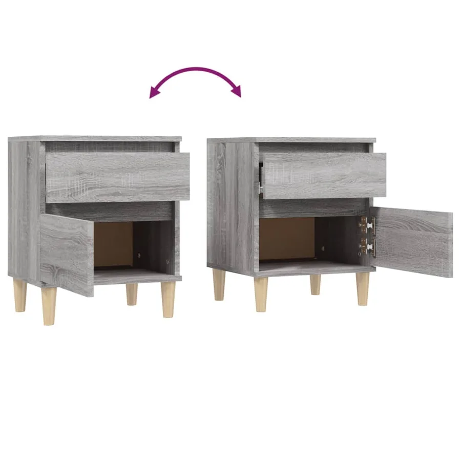Tables de chevet 2 pcs Sonoma gris 40x35x50 cm - 9