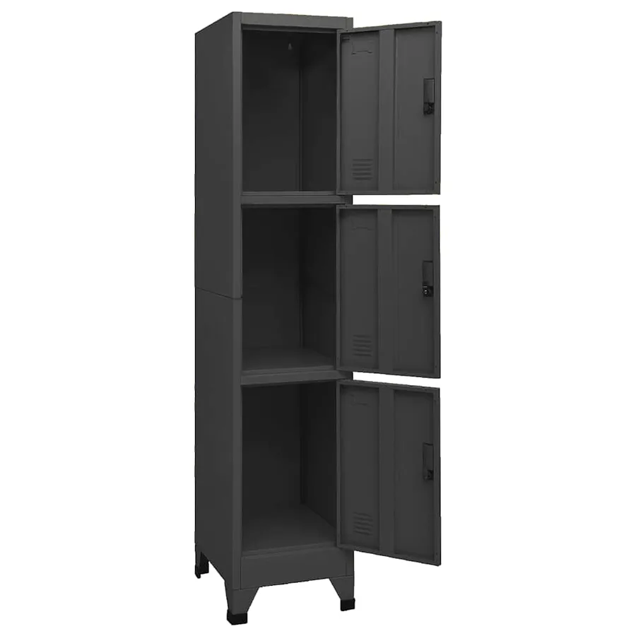 Armoire à casiers Anthracite 38x45x180 cm Acier - 5