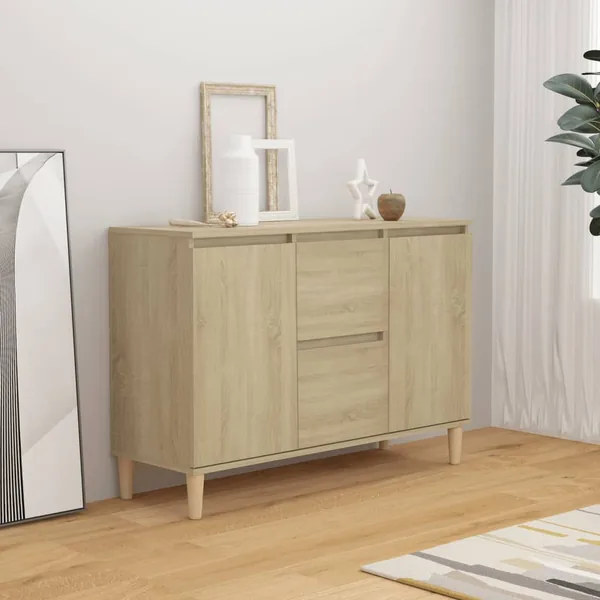 Buffet chêne sonoma 101x35x70 cm bois d'ingénierie