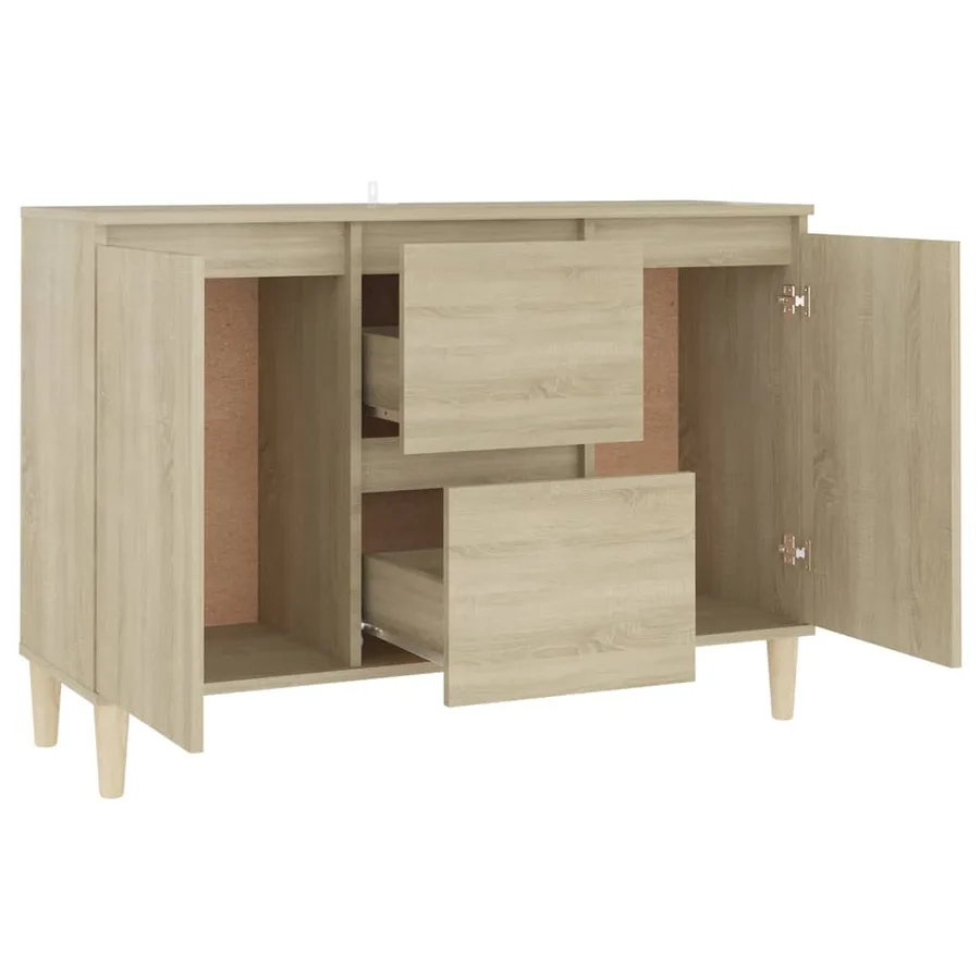 Buffet chêne sonoma 101x35x70 cm bois d'ingénierie - 4
