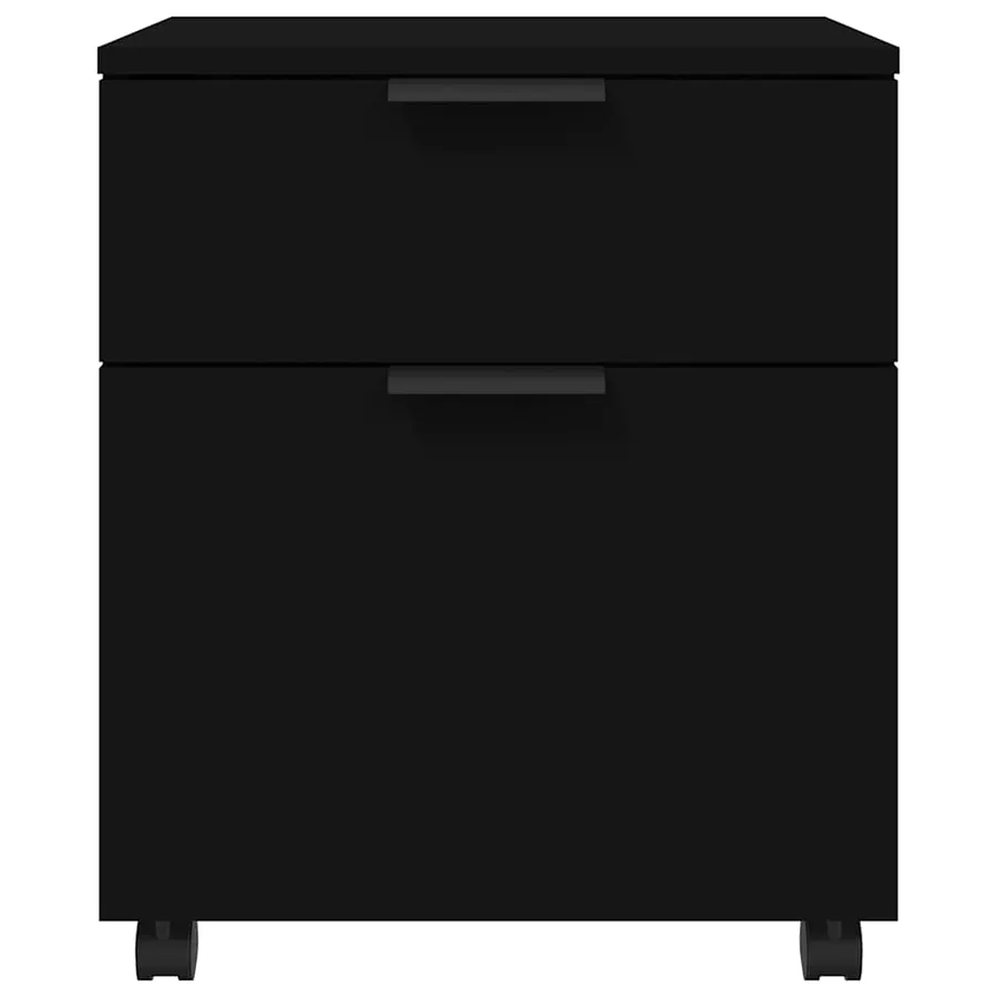 Classeur mobile avec roues noir 45x38x54 cm bois d'ingénierie - 5