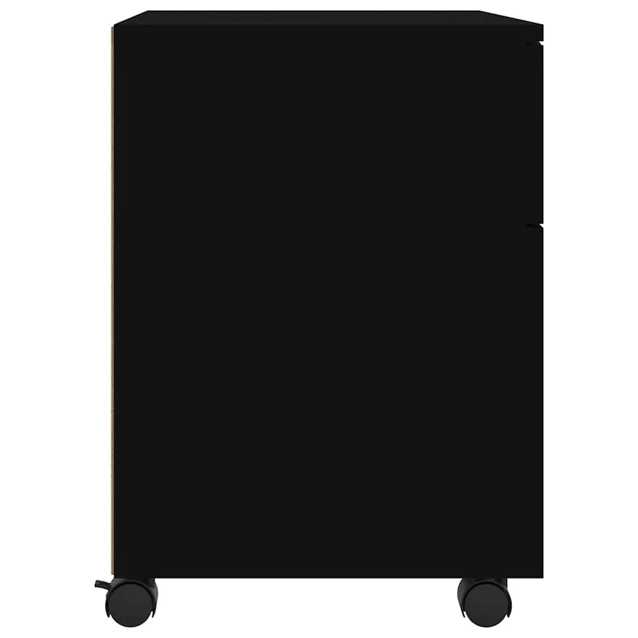 Classeur mobile avec roues noir 45x38x54 cm bois d'ingénierie - 7