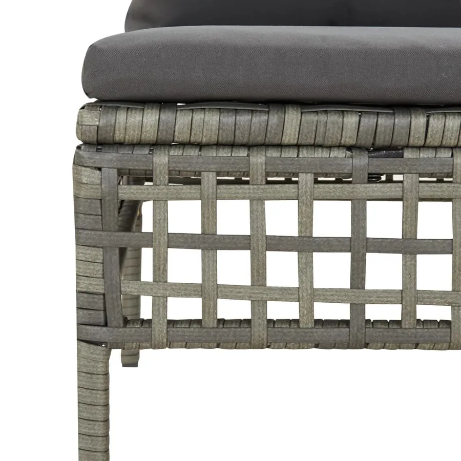 Salon de jardin 6 pcs avec coussins Gris Résine tressée - 6