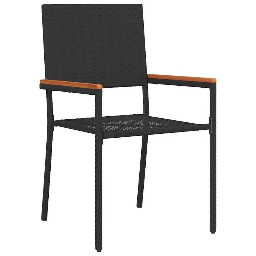 Ensemble de salle à manger pour jardin 5 pcs Noir polyrotin - 6