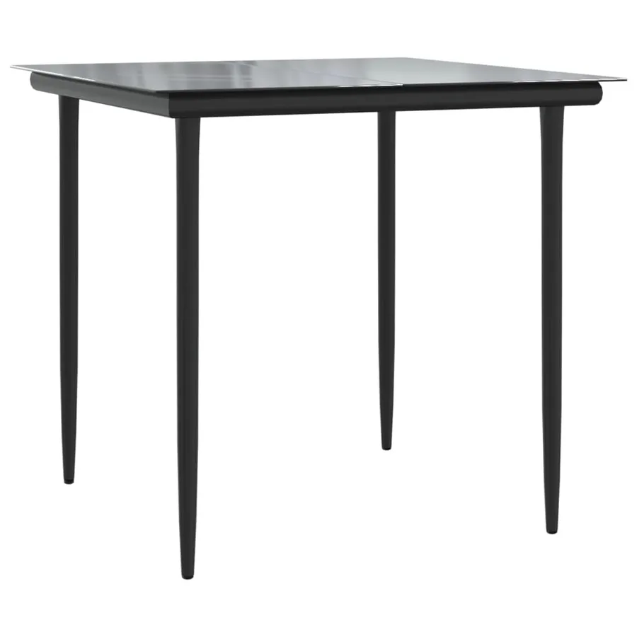 Ensemble à manger de jardin 3 pcs noir textilène et acier - 4