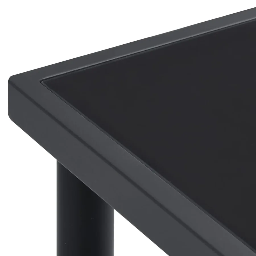 Ensemble à manger de jardin 7 pcs noir textilène et acier - 5