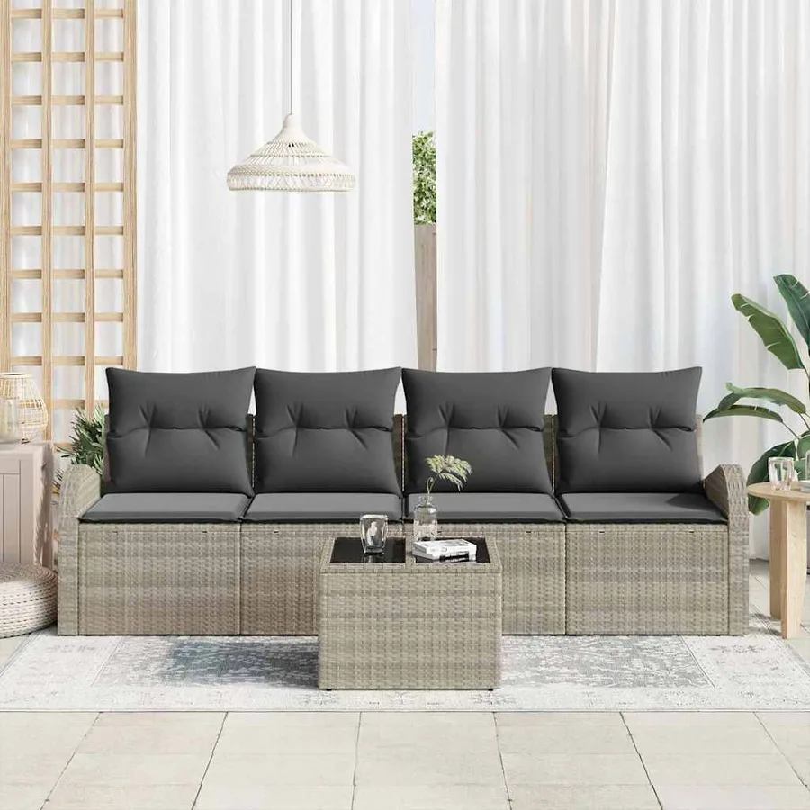 Ensemble de canapé de jardin Gris clair 55 x 55 x 37 cm - 3