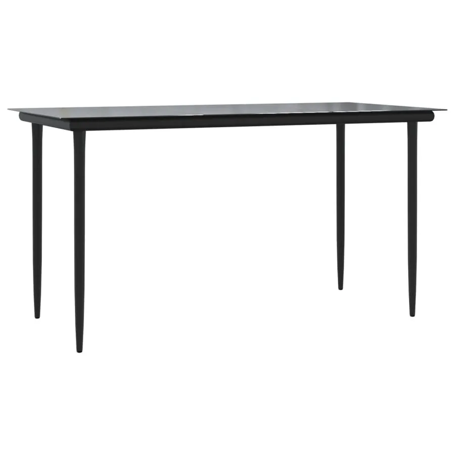 Ensemble à manger de jardin 7 pcs noir textilène et acier - 4