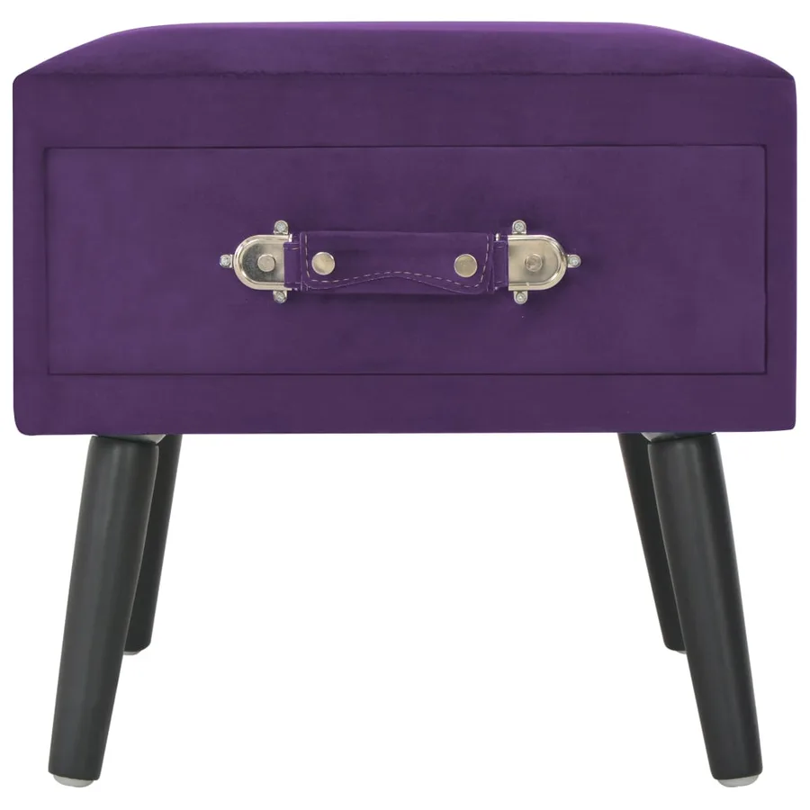 Table de chevet Violet foncé 40x35x40 cm Velours - 4