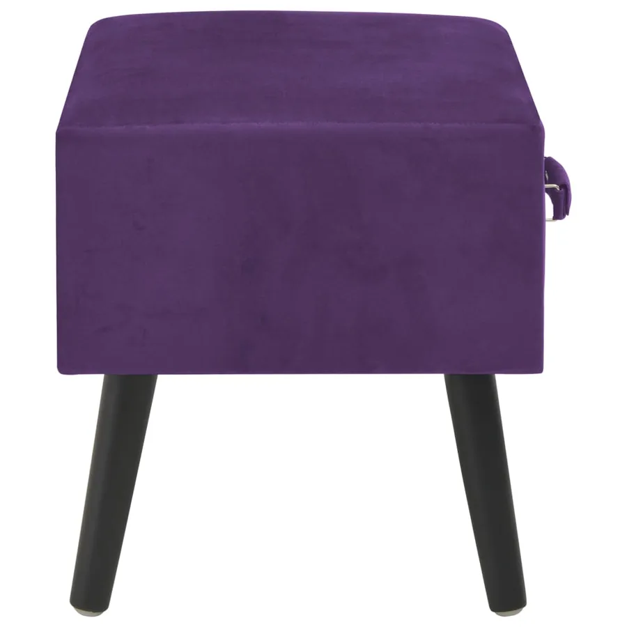 Table de chevet Violet foncé 40x35x40 cm Velours - 5