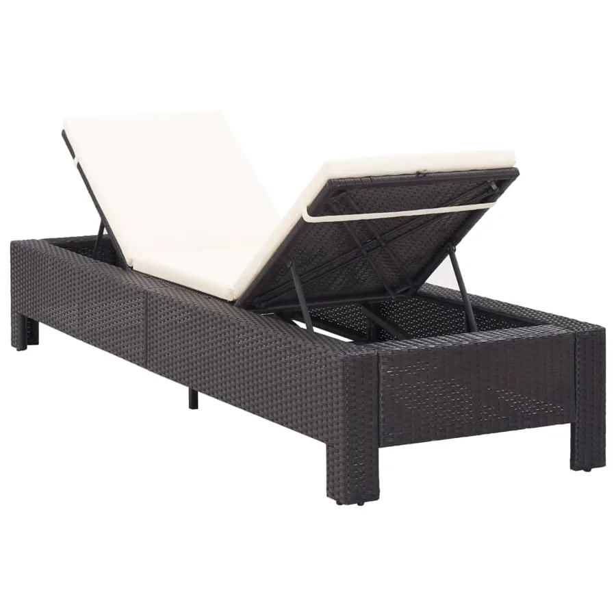Transat avec coussin Noir Résine tressée - 3