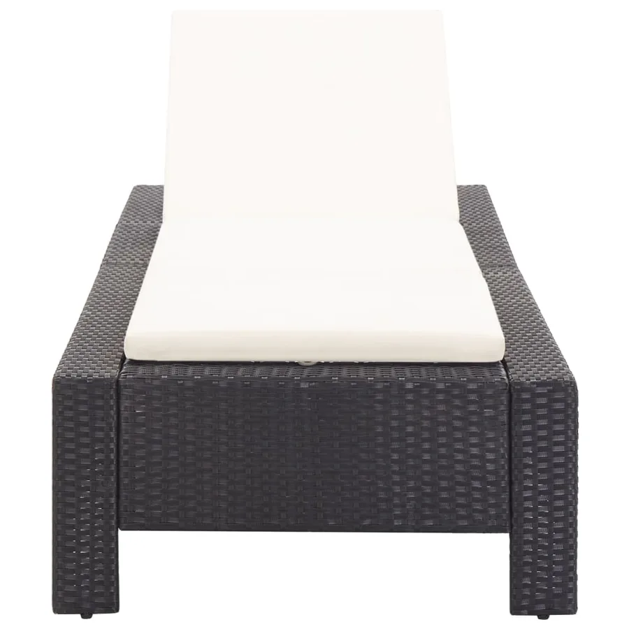 Transat avec coussin Noir Résine tressée - 5
