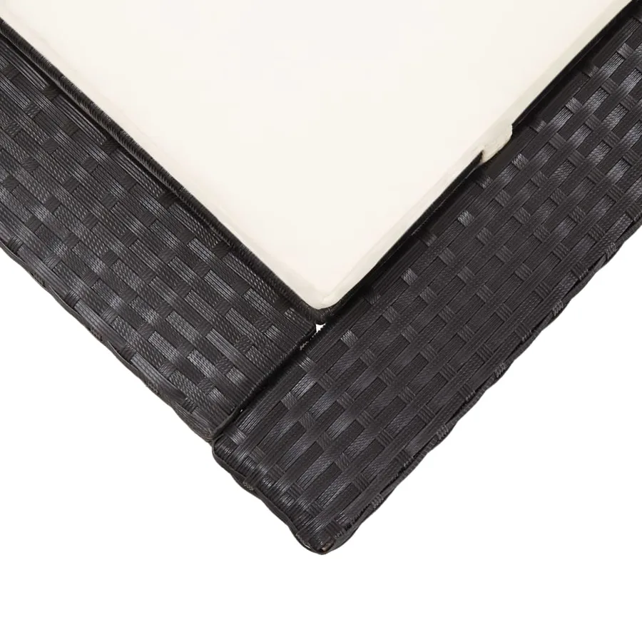 Transat avec coussin Noir Résine tressée - 7