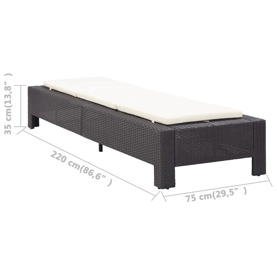 Transat avec coussin Noir Résine tressée - 9