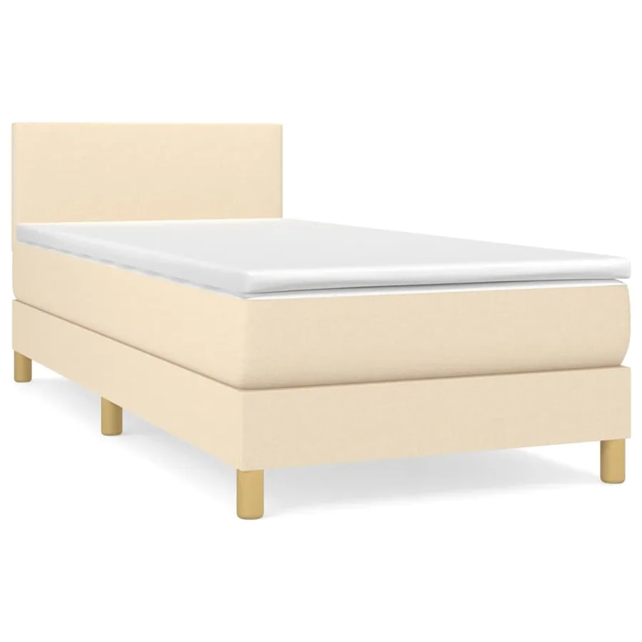 Sommier à lattes de lit avec matelas Crème 80x200 cm Tissu - 2