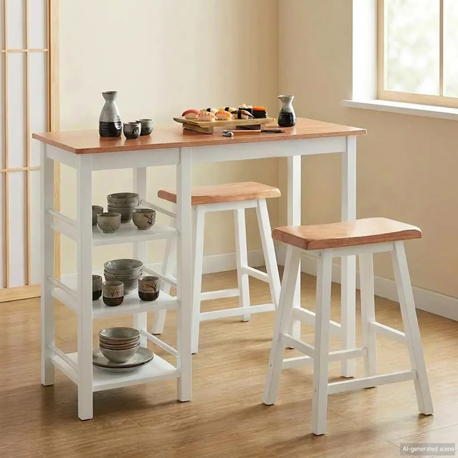 Ensemble de bar 3 pcs MDF Blanc