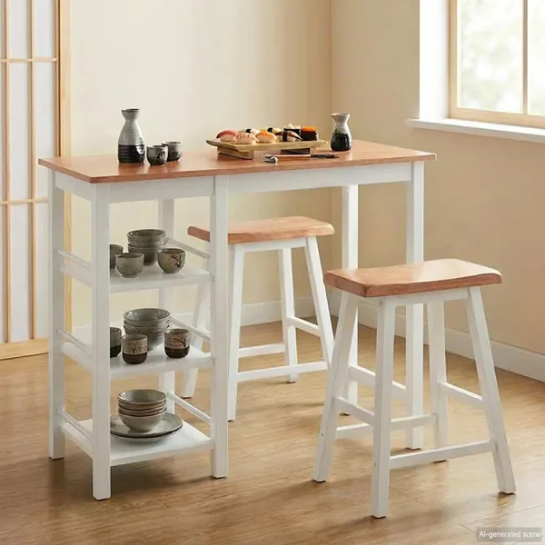 Ensemble de bar 3 pcs MDF Blanc
